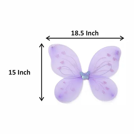 Babymoon Butterfly Fairy Angel Costumes Baby Wings Photography Props - Set of 3 | 6 Month To 10 Years | Purple