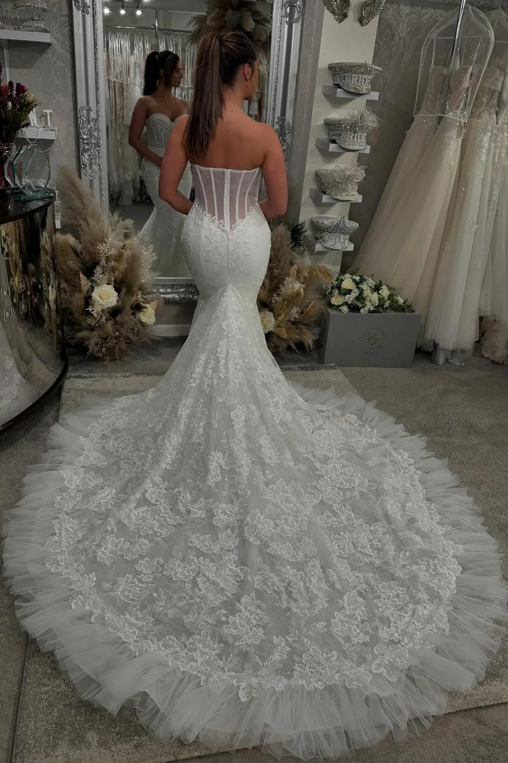Fairy Mermaid Sweetheart Lace Wedding with Appliques VK24112206