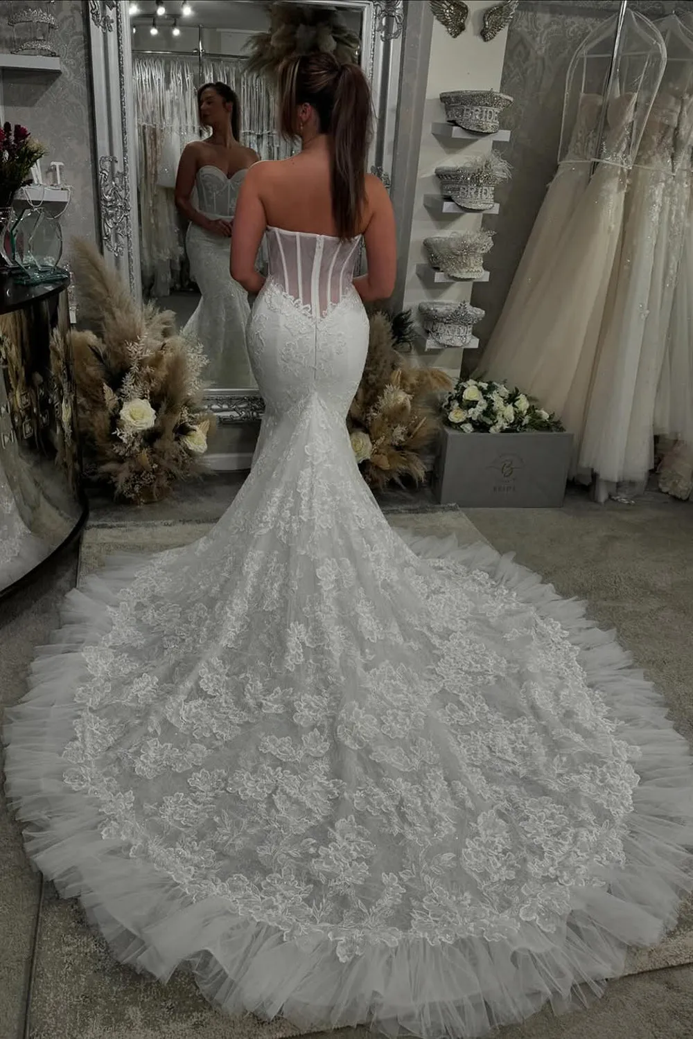 Fairy Mermaid Sweetheart Lace Wedding with Appliques VK24112206