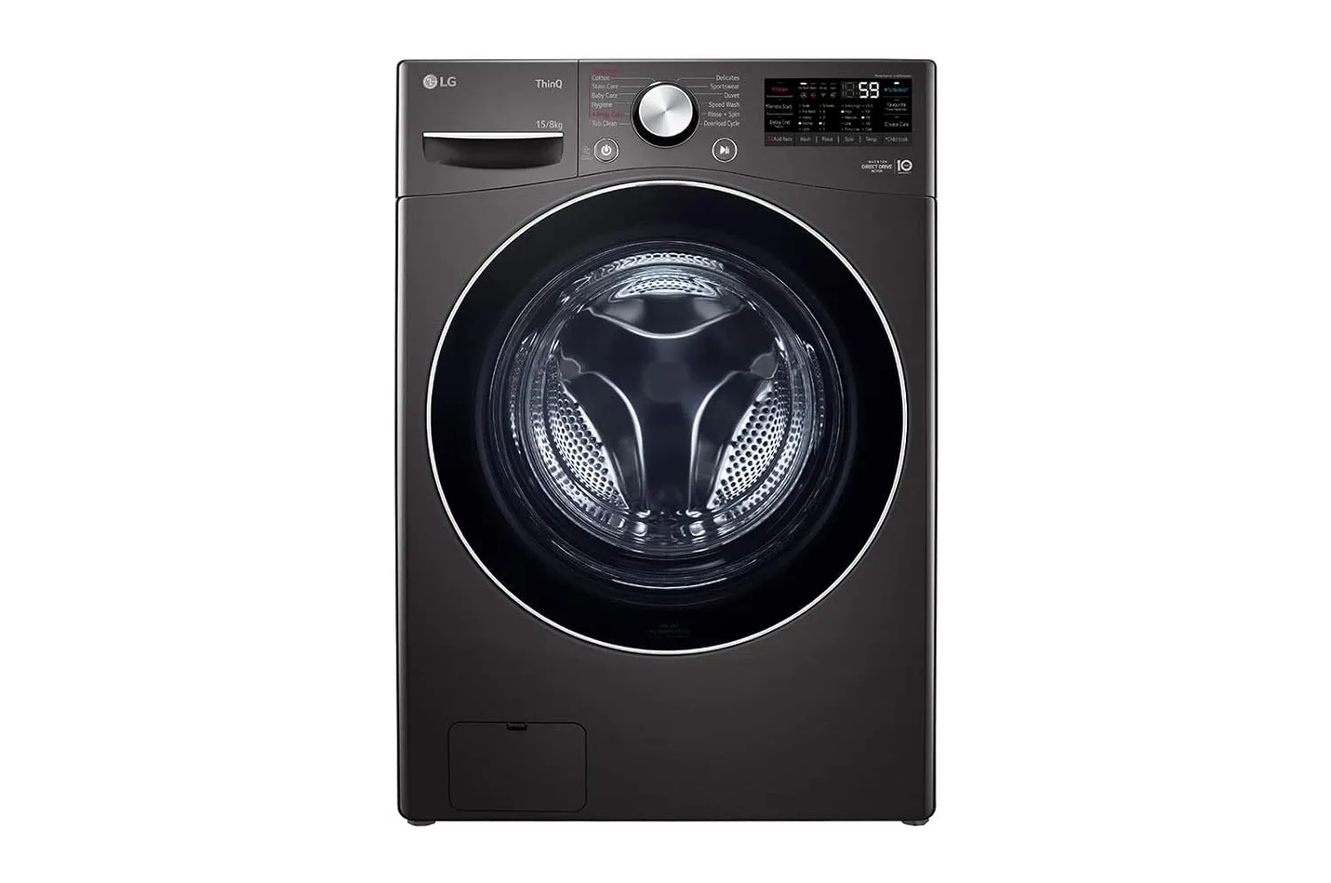 LG FHD1508STB Front Load Washer-Dryer with AI Direct Drive, Turbowash, Steam and ThinQ (15/8 kg, Black VCM)