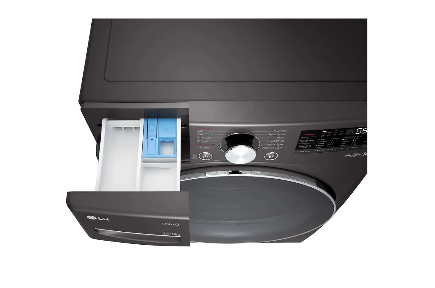 LG FHD1508STB Front Load Washer-Dryer with AI Direct Drive, Turbowash, Steam and ThinQ (15/8 kg, Black VCM)