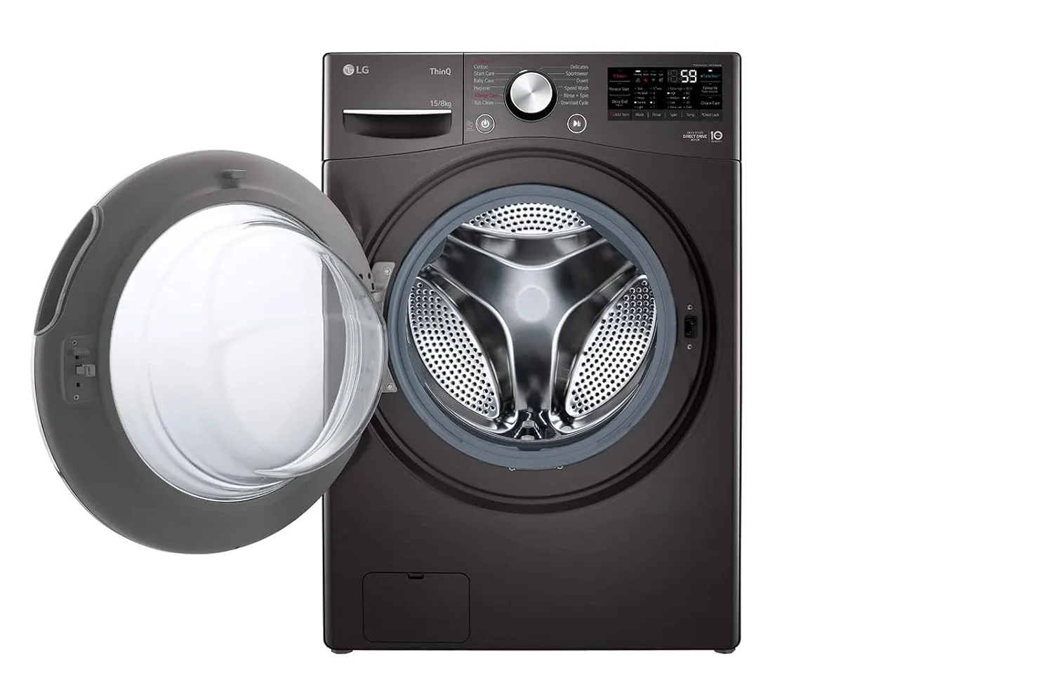LG FHD1508STB Front Load Washer-Dryer with AI Direct Drive, Turbowash, Steam and ThinQ (15/8 kg, Black VCM)