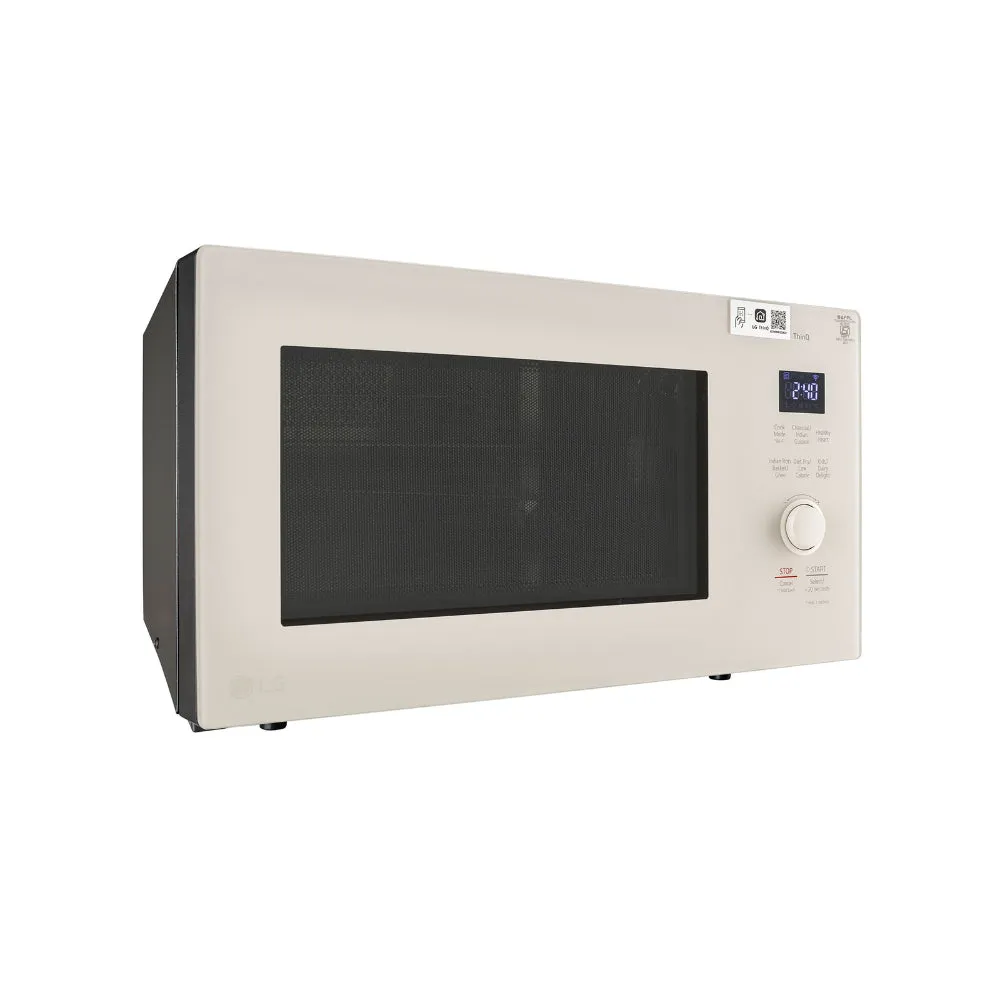 LG MJEN286UBW 28 L Charcoal Convection Microwave Oven | Wi-Fi Enabled, Diet Fry, 360° Rotisserie, 301 Auto Cook Menus, Mist Beige