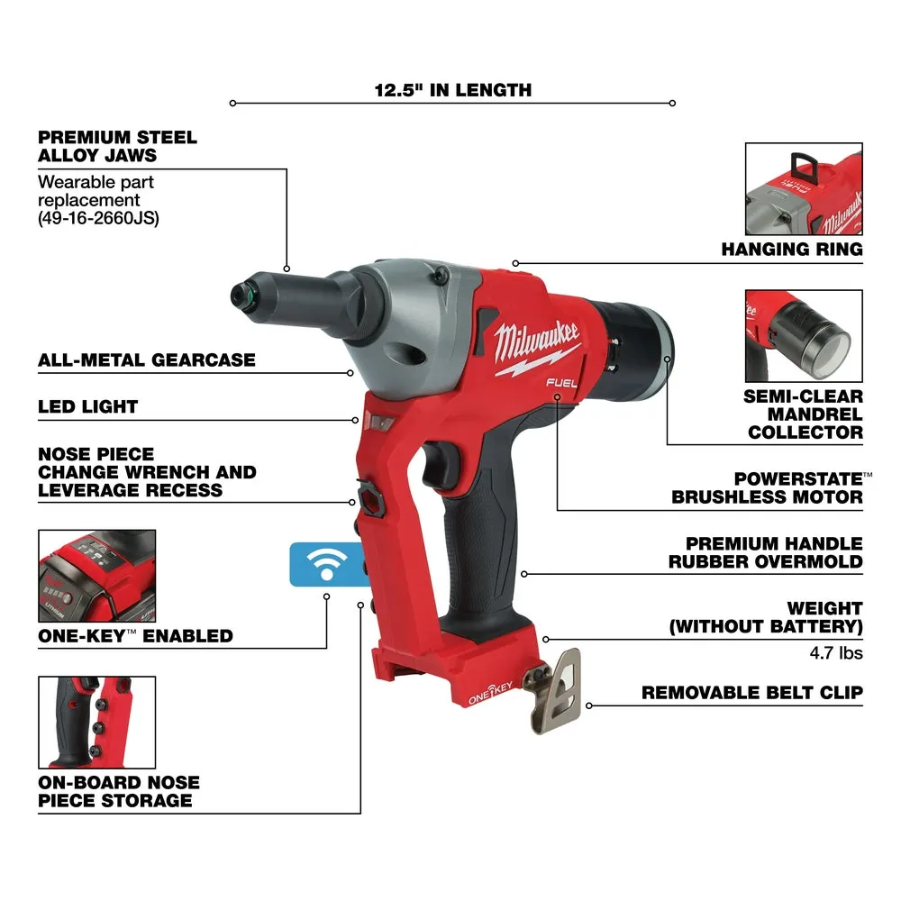 Milwaukee 2660-80 M18 FUEL 18V 1/4" Blind Rivet Tool - Bare Tool - Recon