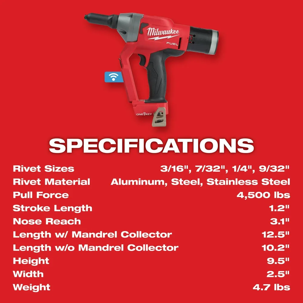 Milwaukee 2660-80 M18 FUEL 18V 1/4" Blind Rivet Tool - Bare Tool - Recon