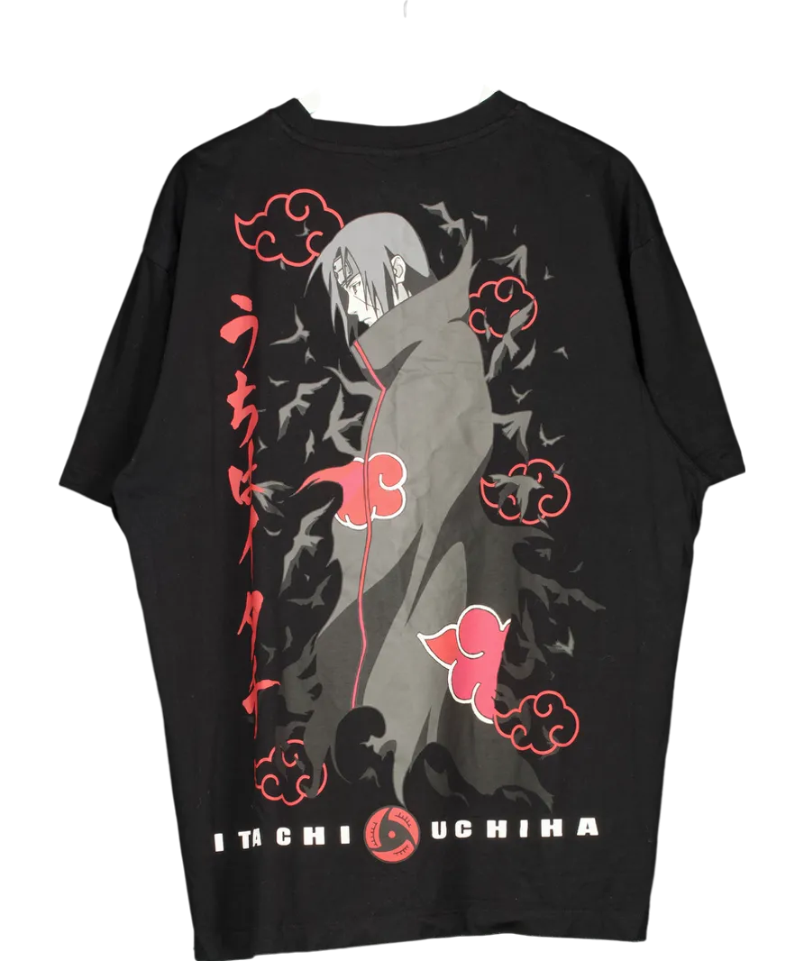 Naruto Shippuden Black Printed Loose Fit T-shirt UK XXL