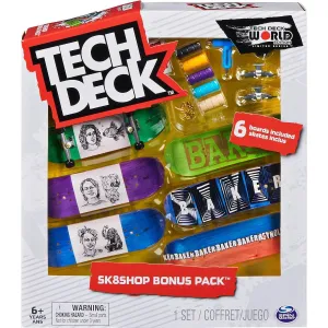 TECH DECK, Sk8shop Fingerboard Bonus Pack, Collectible and Customizable Mini Skateboards, Kids Toys for Ages 6 and up (Styles May Vary)