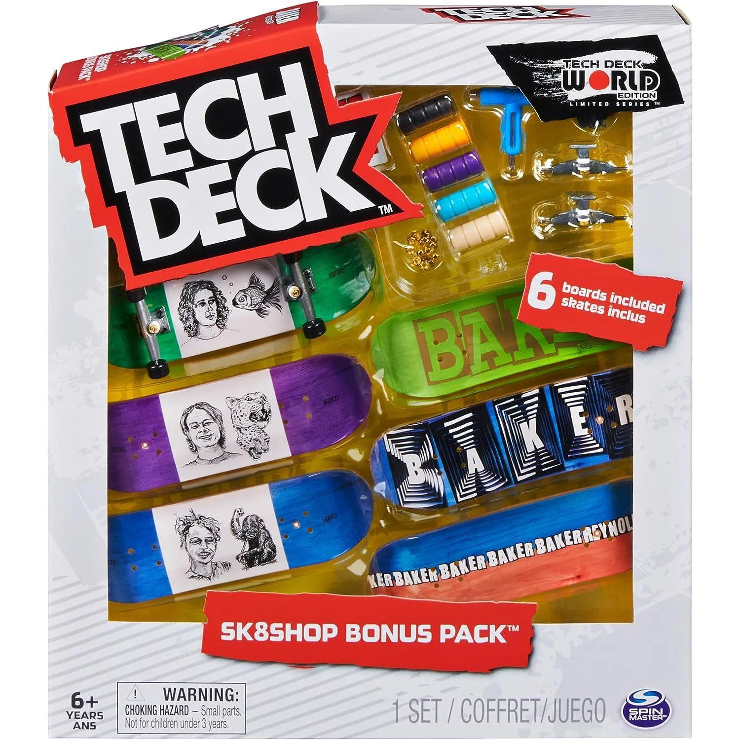 TECH DECK, Sk8shop Fingerboard Bonus Pack, Collectible and Customizable Mini Skateboards, Kids Toys for Ages 6 and up (Styles May Vary)